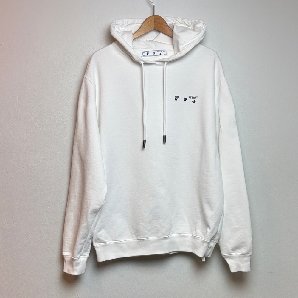 Off-White Arrow Liquid Melt Hoodie Large Men’s Authenticated White Pink Black